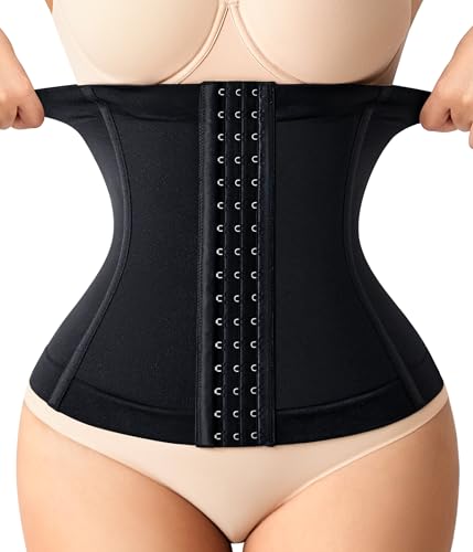 Nebility Waist Trainer for Women Faja Postpartum Corset Shapewear Tummy Control Waist Cincher Body Shaper - color: Black, size: XX-Large