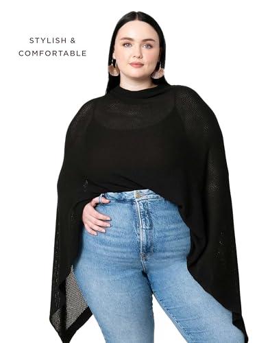 We are Amma | The Cocoon™ - Newborn Essentials Must Haves: Nursing Cover for Breast Feeding Essentials | Nursing Sweater Used as Breastfeeding Cover (Black, Plus Size) - color: Black, size: Plus Size