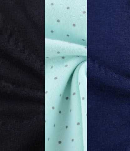 CAKYE 3 Pack Maternity Nursing Sleep Bra Breastfeeding Cotton Bralette - color: Black/Navy/Green Dot, size: Small