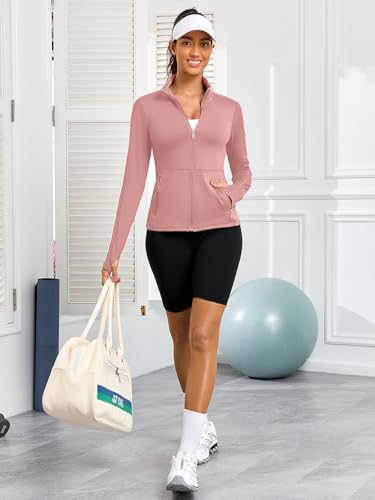 VUTRU Women's Workout Yoga Jacket Full Zip Running Athletic Track Jacket - color: A-pink, size: X-Small