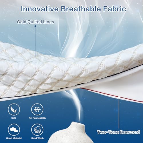YZ HOME Long Body Pillow for Adults - Insert with Shredded Blue Memory Foam - color: White