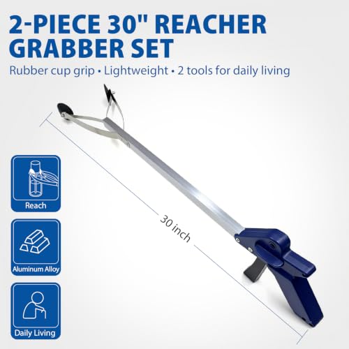 Blue Jay 30 Inch Reacher Grabber Tool with Rubber Suction Cups - 2 Pack - size: Two Pack