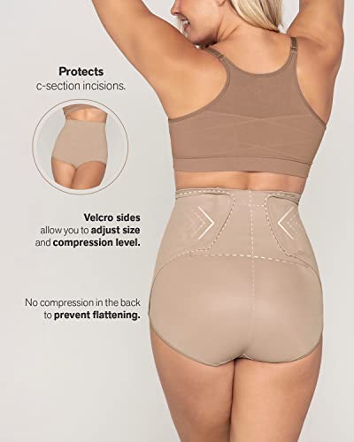 Leonisa BellyFlex Total High-Waist Post-Surgical Compression Underwear, Adjustable Belly Wrap, Tummy Control Shapewear Girdle - color: Black, size: Medium