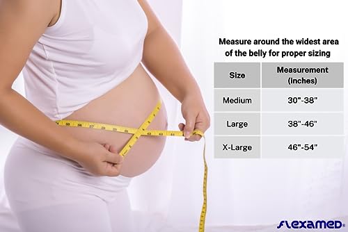 FlexaMed Maternity Pregnancy Belly Support Belt Brace, White Large - size: large, 38"-46"