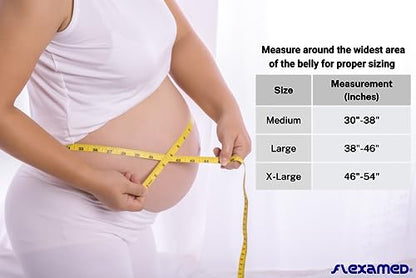 FlexaMed Maternity Pregnancy Belly Support Belt Brace, White Large - size: large, 38"-46"
