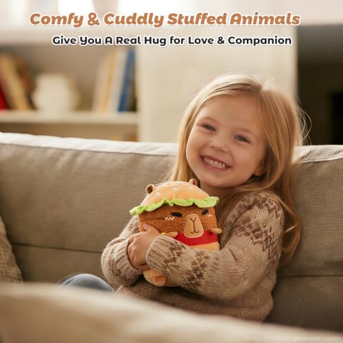 Coolable & Microwavable Hamburger Capybara Stuffed Animal, Heat Plush - style: Hamburg Capybara