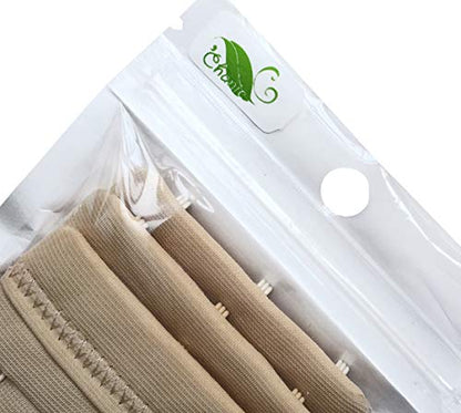 Women Pack of 3 Soft Comfortable 3 Hooks Bra Extender,2.4"x 2.3" - color: Beige, 1/2 Inch Spacing