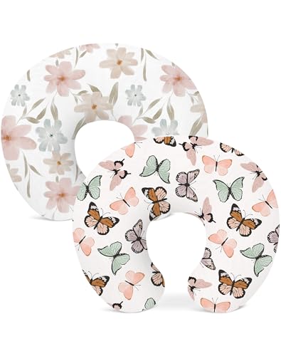 Nursing Pillow Covers 2 Pack, Stretchy Breastfeeding Pillow Covers for Baby - color: Butterfly Dance