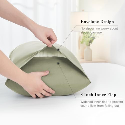 DOWNSTORIA Body Pillow Cover, Ultra Soft Microfiber Long Pillowcase, Envelope Closure Large Pillow Cases 20x54 inch (Sage Green) - color: Sage Green