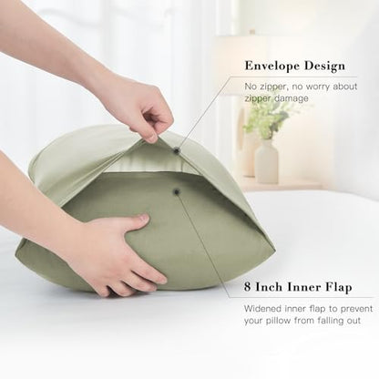 DOWNSTORIA Body Pillow Cover, Ultra Soft Microfiber Long Pillowcase, Envelope Closure Large Pillow Cases 20x54 inch (Sage Green) - color: Sage Green