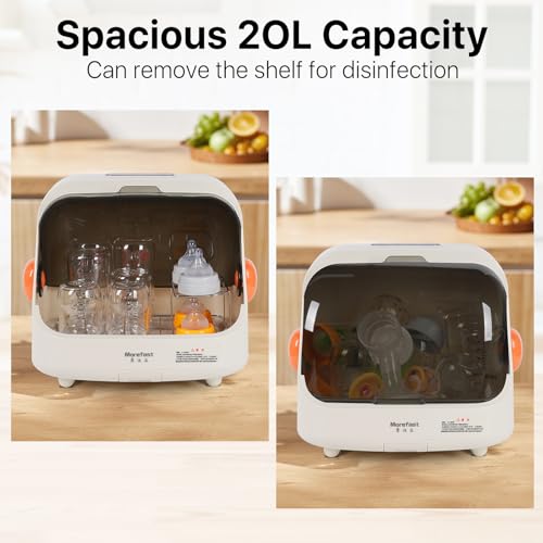 Transparent Baby Bottle Drying Rack with Cover - color: White