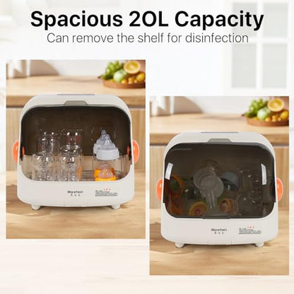 Transparent Baby Bottle Drying Rack with Cover - color: White