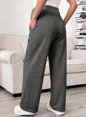 BLENCOT Maternity Pants Over Belly Stretchy Wide Leg Work Trousers - color: Gray, size: Medium