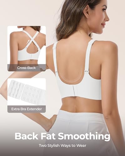 Vinfact Pumping Bra Hands Free Comfort Wireless Seamless Breast Pump Bra - color: White, size: Large
