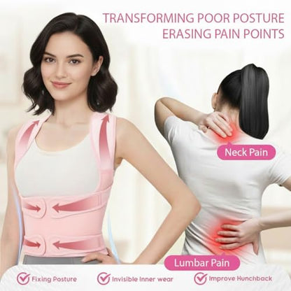 Posture Corrector for Women and Men, Adjustable Full Back Brace