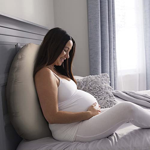 Boppy Cuddle Pregnancy Pillow, Organic Cotton Cover, Side Sleeper Support - color: Organic Biscuit