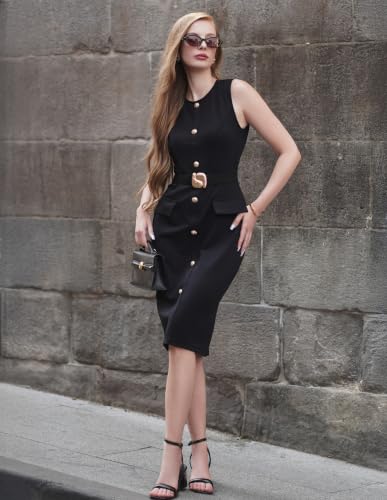 GRACE KARIN Women's Work Business Casual Dresses Office Fall Outfit - color: Black, size: Small