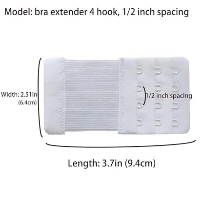SAMGU Women's Bra Extenders 2 Hook/3 Hook/4 Hook/5 Hook/6 Hook Soft Stretchy - color: 4 Hook 1/2 Inch Spacing, Multicolor