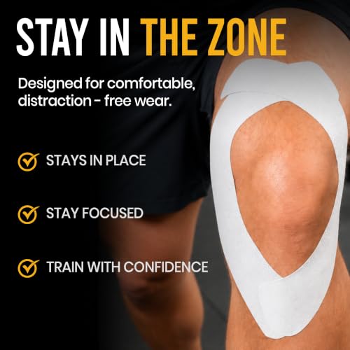 Bighorn Athletics Precut Kinesiology Tape with Tin, 40 Strips 2"×10", White - color: White