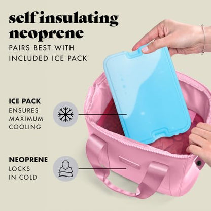 Fit & Fresh Remi Neoprene Lunch Bag for Women w/Ice Pack & Containers - color: Pink, size: One Size