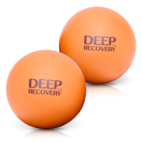 Deep Recovery Sport Yoga Deep Tissue Massage Ball Set, Extra Firm – Lacrosse Ball Size (2.75in) Myofascial Release Balls for Feet, Back, Neck, Legs, & Arms – Trigger Point & Mobility Therapy (2-Pack) - style: Extra Firm