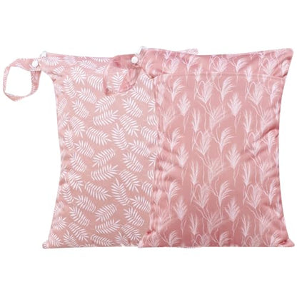 Waterproof Wet Dry Bags with Two Zippered Pockets and Handle - color: Foliage