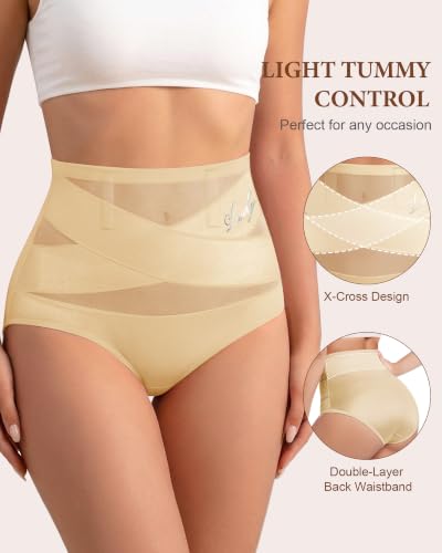 MEIYATING Women's Underwear Tummy Control High Waisted Postpartum Panties - color: Brown-4p, size: Large