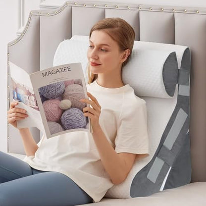 MEGCXIT Wedge Pillow Set for After Surgery, Bed Wedge, 3PCS, White/Grey - color: White/Grey, size: 3pcs