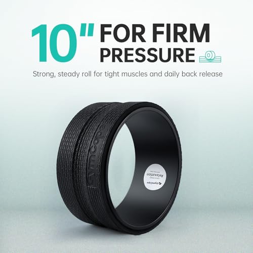 GymCope Back Roller Wheel 10 Inch Spine-Safe Groove, for Deep Back Stretch - color: Black, size: 10 Inch-Medium