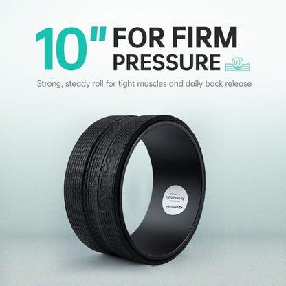 GymCope Back Roller Wheel 10 Inch Spine-Safe Groove, for Deep Back Stretch - color: Black, size: 10 Inch-Medium