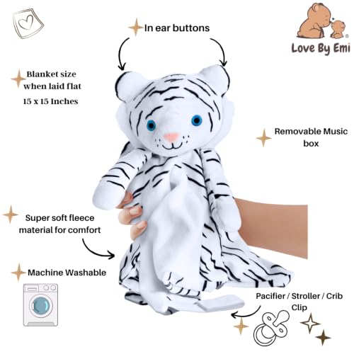 Love By Emi White Noise, Lullaby Stuffed Animal Lovey - Gift Essentials - color: White
