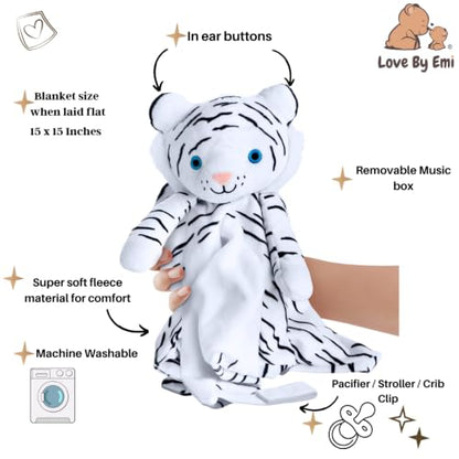 Love By Emi White Noise, Lullaby Stuffed Animal Lovey - Gift Essentials - color: White