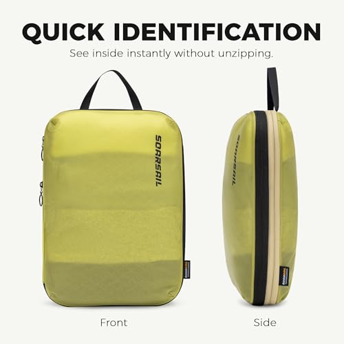 4 Pack Ultralight Compression Packing Cubes for Travel, Yellow - color: Yellow