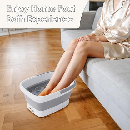 Beinilai Collapsible Foot Bath Basin for Soaking Feet, Foot Soak Tub-Gery - color: Gray, size: 1 Pack