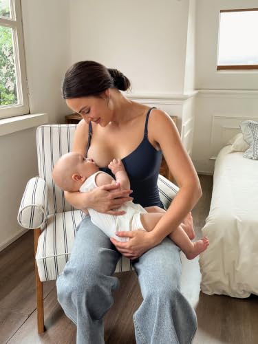 MOMANDA Nursing Tank Tops for Breastfeeding - color: Twilight Blue, size: Medium