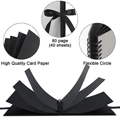 Vienrose Scrapbook Album 80 Pages 11x8 Inch Black - color: Gray