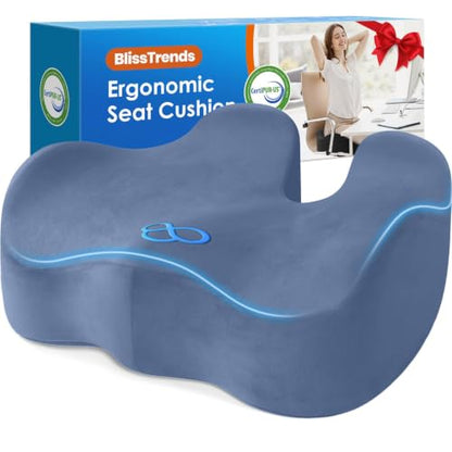 BlissTrends Extra Thick Seat Cushion for Office Chair & Car Seat, LightBlue - color: Light Blue, size: XX-Large