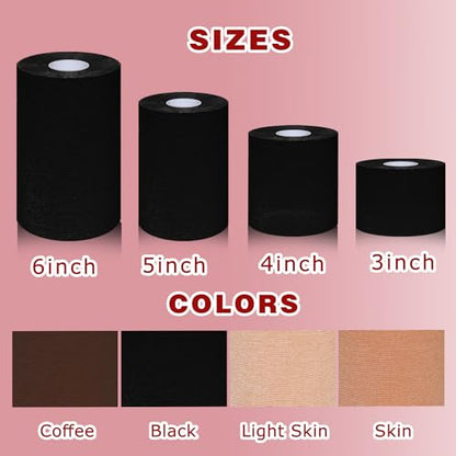 Big Boob Tape Large Breasts, Plus Size Boobtape 6 inch Black - color: Black, size: 6 INCH