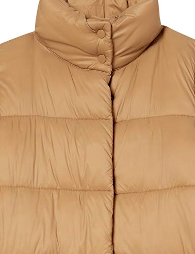 Amazon Essentials Women's Lightweight Full-Zip Water-Resistant Long Cocoon Puffer Winter Coat, Stand Collar, Insulated - color: Mushroom Brown, size: X-Small
