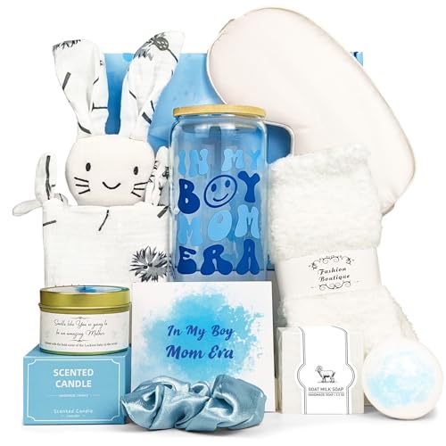 Boy Mom Gifts for New Mom Gifts for Women After Birth Pregnancy W Glass Cup - color: White