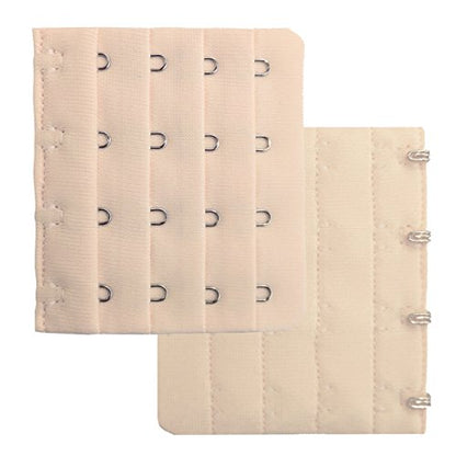 Ultra Soft Bra Extender Band Breathing Room 4 Rows Hook & Eye Extension Strap - color: 4 Hooks (6pcs/Pack, Black & Light Beige)