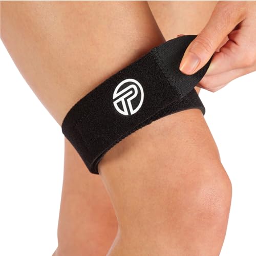 Pro-Tec Athletics IT Band Compression Wrap, Knee Brace, Compression Wraps, Knee Strain, Knee and Outside of Knee Support, Iliotibial Band Syndrome, Adjustable, Men & Women, Working Out - size: Small-Large
