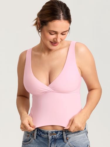MOMANDA Longline Crossover Nursing Bras - color: Sweet Pink, size: Large