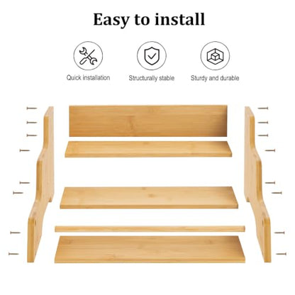 Mufico Bamboo Tabletop Wine Racks with Handles & Guardrail, Bamboo - color: Bamboo