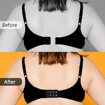 Ouligay 6Pcs Women's Bra Extender 2 Hook, Elastic Bra Strap Extender, Bra Extensions 2 Hook, Stretchy Bra Extension Strap, Comfortable and Soft Bra Strap Extensions Black