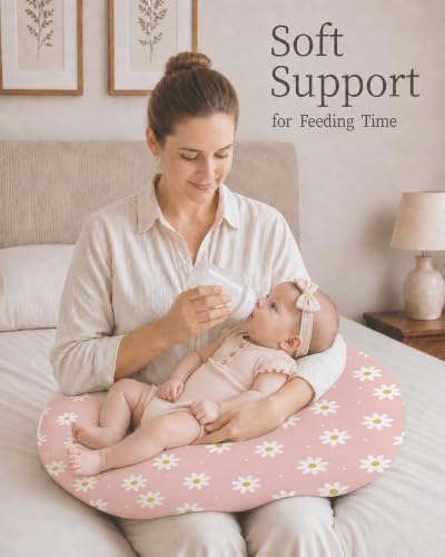 Nursing Pillow Covers 2 Pack, Stretchy Breastfeeding Pillow Covers for Baby - color: Daisy Check