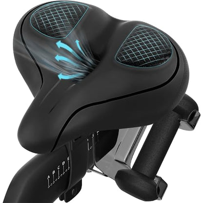 Oversized Seat Compatible with Peloton Bike, Extra Wide Seat - color: C-Black
