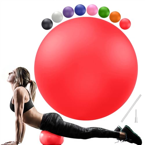 Soft Pilates Yoga Ball, Small Exercise Ball, Mini Rubber Workout Equipment - color: Red