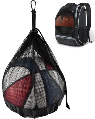 BROTOU Single Ball Bag, Drawstring Mesh Bag, Balls Storage Bags - color: Black
