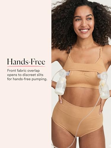 HATCH The Essential Nursing & Pumping Bra, Wireless & Seamless - color: Sand, size: X-Large